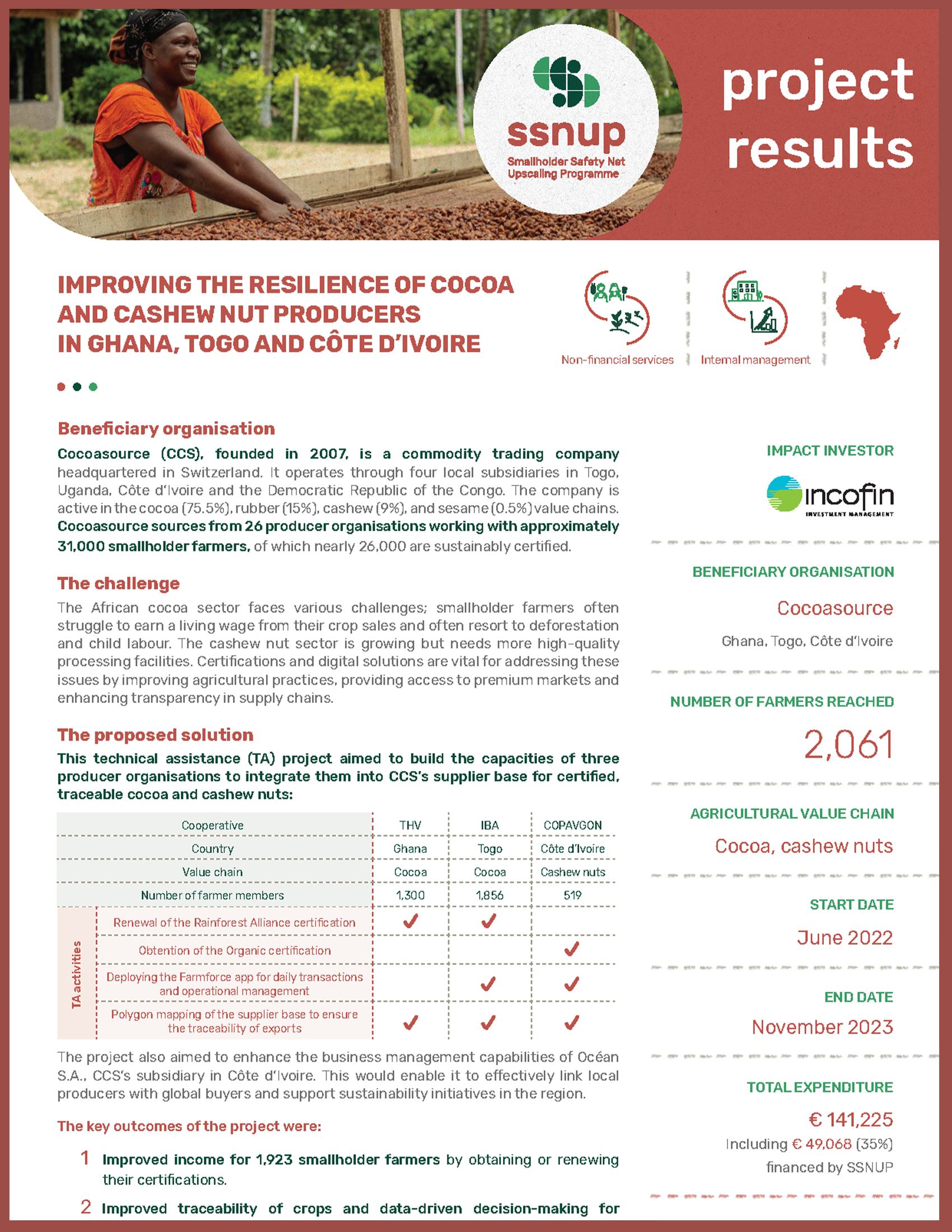 Improving the resilience of cocoa and cashew nut producers in ghana, togo and côte d’ivoire
