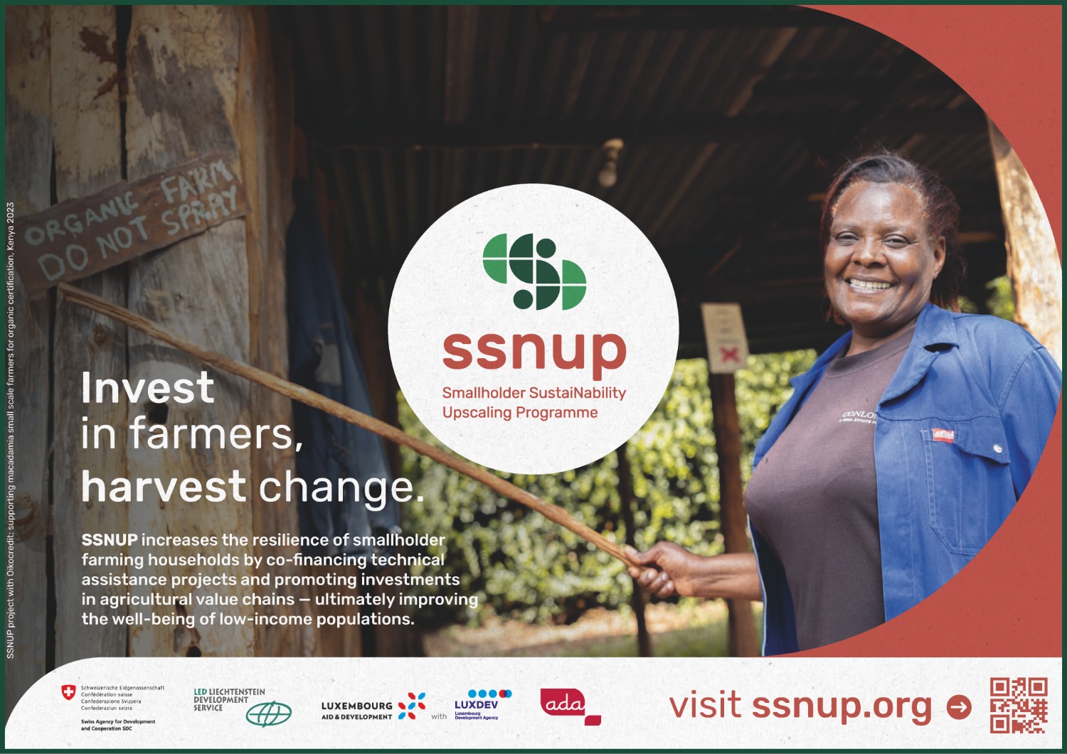 A woman shows something on a blackboard with a stick, and the title and the logo of the flyer are written on the picture