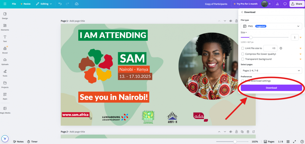 Screenshot from Canva