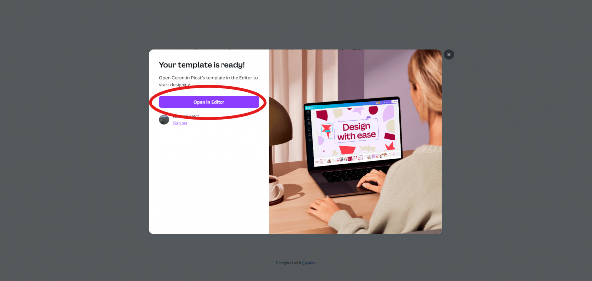 Screenshot from Canva
