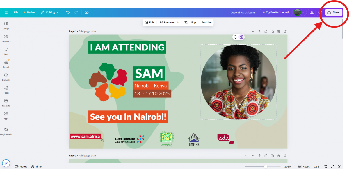 Screenshot from Canva