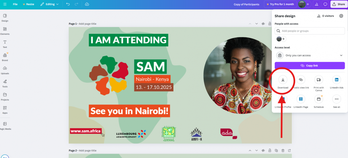 Screenshot from Canva