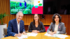 Edgardo Perez Preciado, Bénédicte Godefroid and Laura Foschi sign the partnership agreement. Copyright ADA